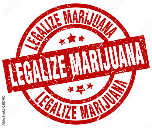 legalize marijuana round red grunge stamp