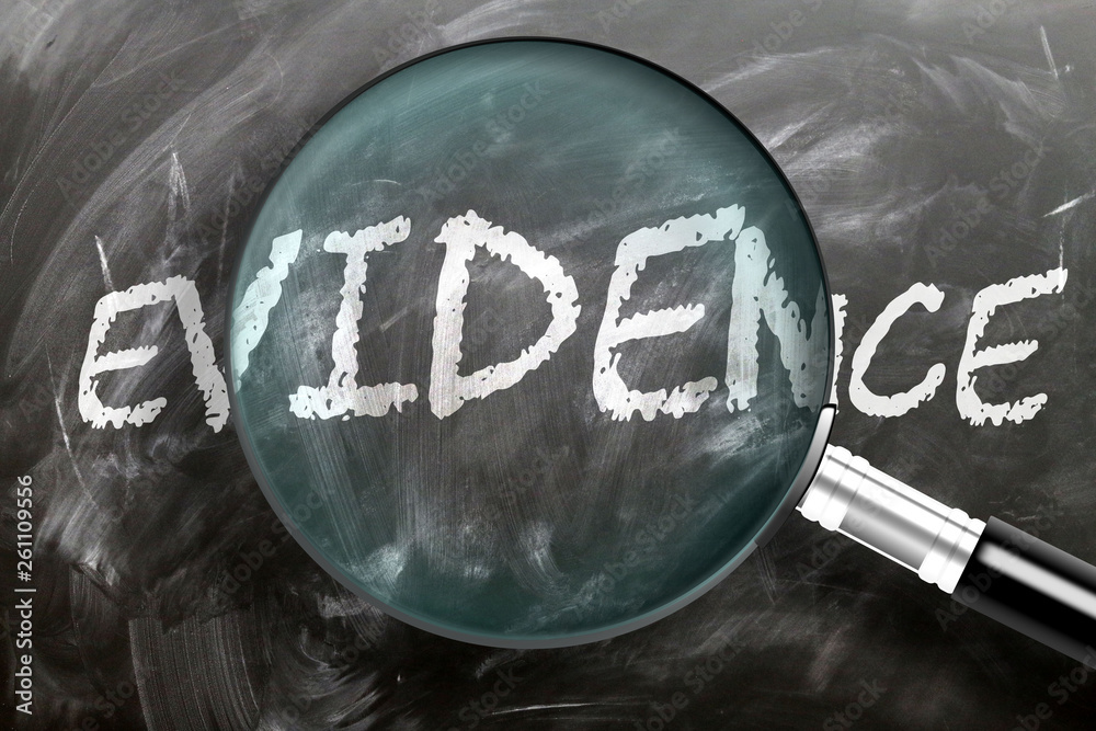 Learn study and inspect evidence pictured as a magnifying glass Learn study and inspect evidence pictured as a magnifying glass