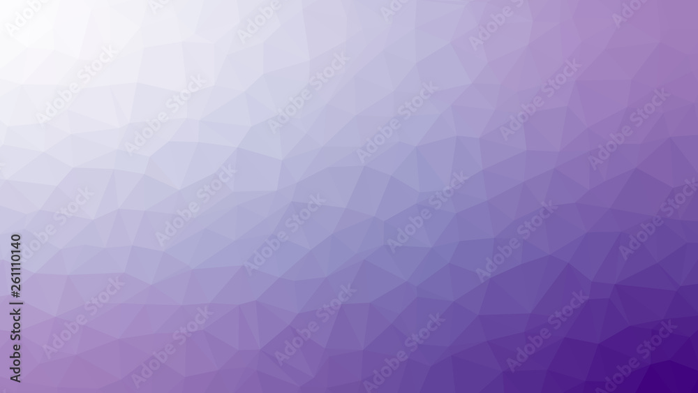 Purple to white geometric triangle low poly style gradient graphic background, vector clear template for business design