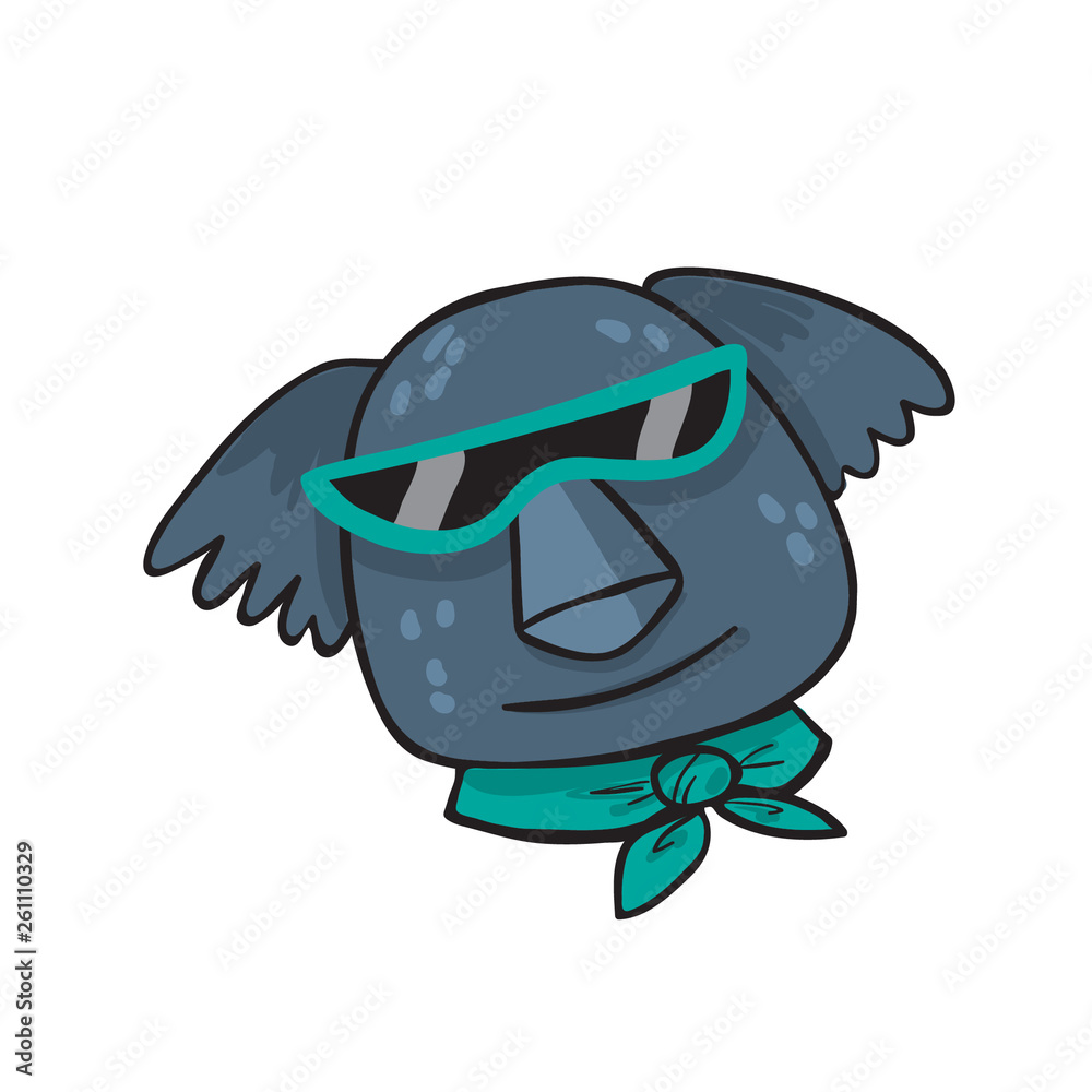Fototapeta premium Cute koala with sunglasses isolated on white background
