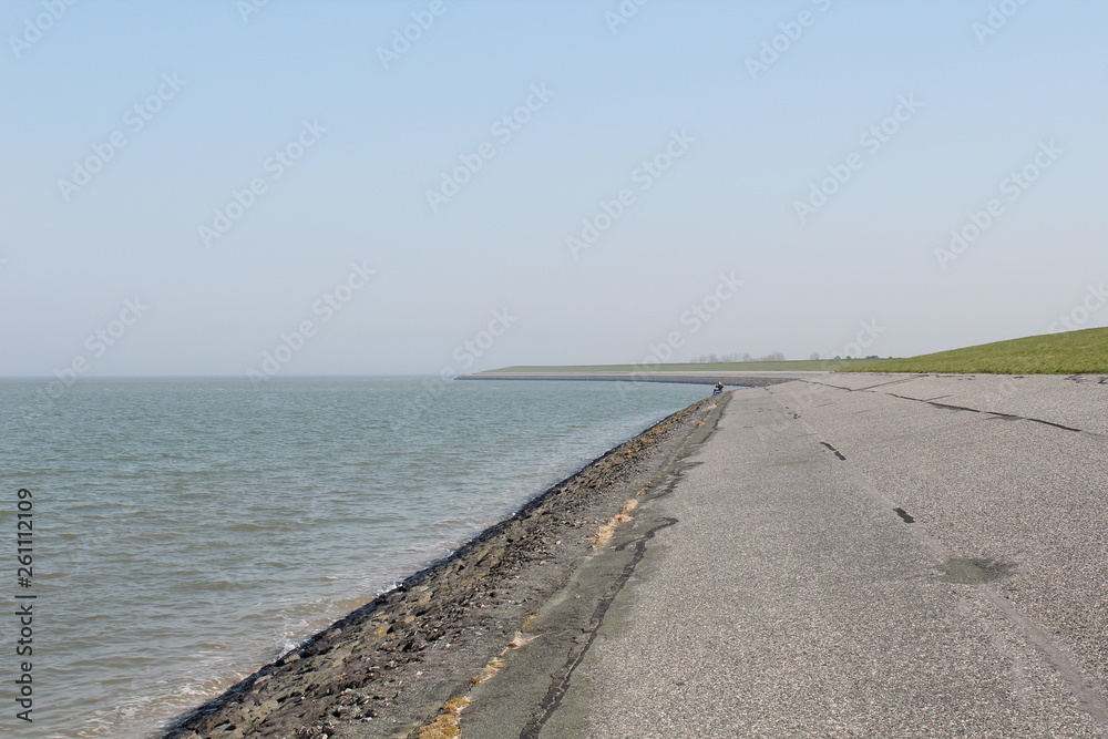 Ostbense, Germany: the dike along the coast on the Wadden Sea