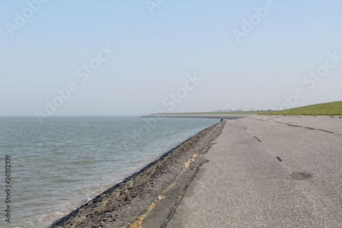 Ostbense, Germany: the dike along the coast on the Wadden Sea