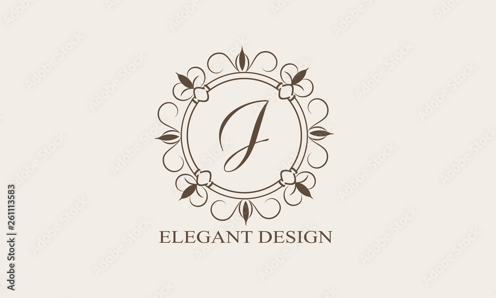 An elegant flower monogram with a letter. Elegant logo for menu design, labels, restaurant, hotel, heraldry, jewelry, boutique. Vector illustration. An elegant flower monogram with a letter. Elegant logo for menu design, labels, restaurant, hotel, heraldry, jewelry, boutique. Vector illustration.