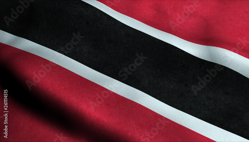 Trinidad and Tobago Waving Flag in 3D