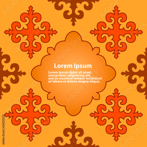 Nomadic Ornamental template background for your text. Vector Illustration