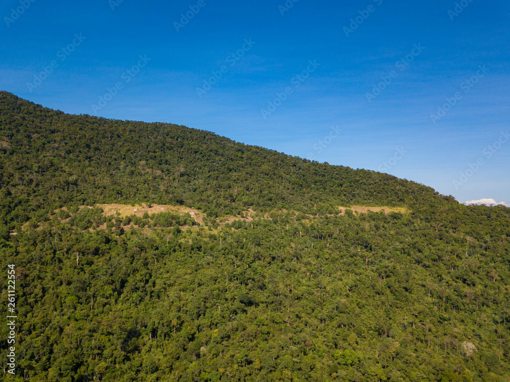 Aerial view from the road in Bokor National Park - near Kampot, Cambodia