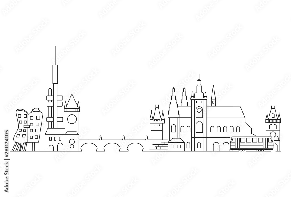 Fototapeta premium Prague skyline, Czech Republic.