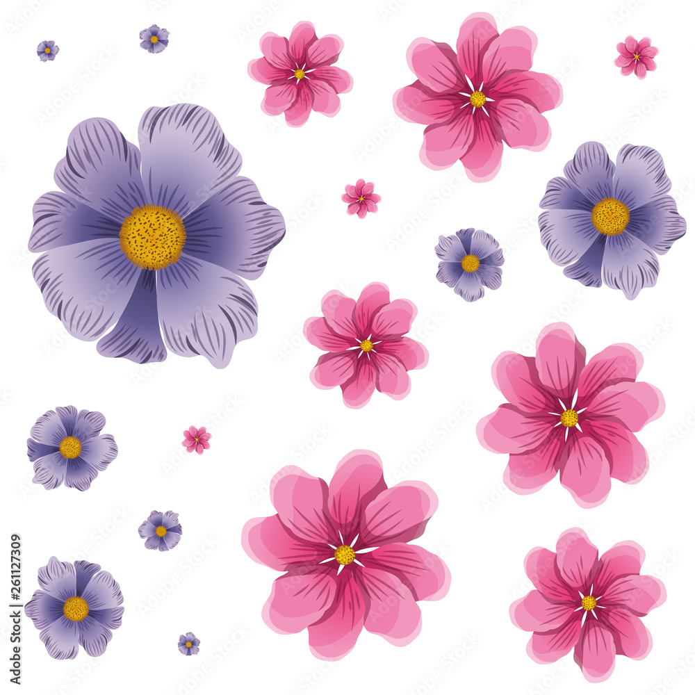 pattern of flowers isolated icon pattern of flowers isolated icon