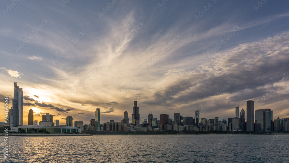 The Chicago Skyline at Dusk
