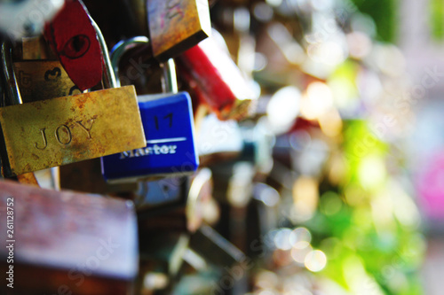colorful locks on bridge © Monika