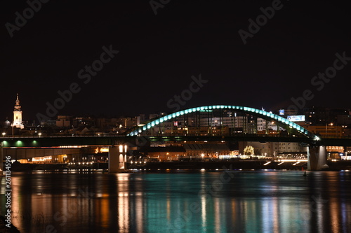 belgrade bridge at night