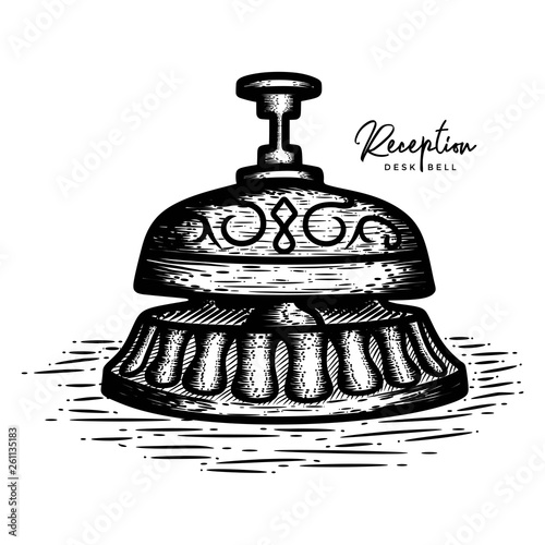 Hand Drawn Reception Desk Bell