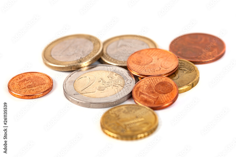 Pile of Euro coins isolated on white background Pile of Euro coins isolated on white background