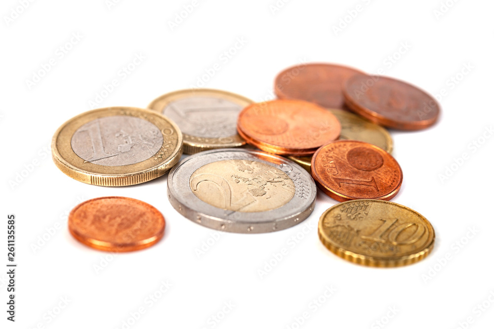 Pile of Euro coins isolated on white background Pile of Euro coins isolated on white background