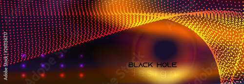 futuristic orange black hole vector background  photo