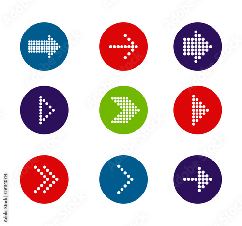 colorful arrows icons set Isolated on white background. vector illustration.