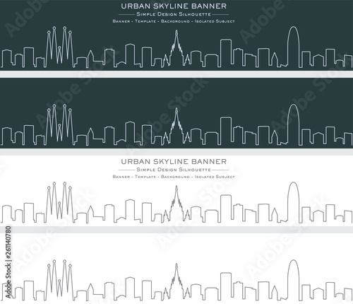 Barcelona Single Line Skyline Banner