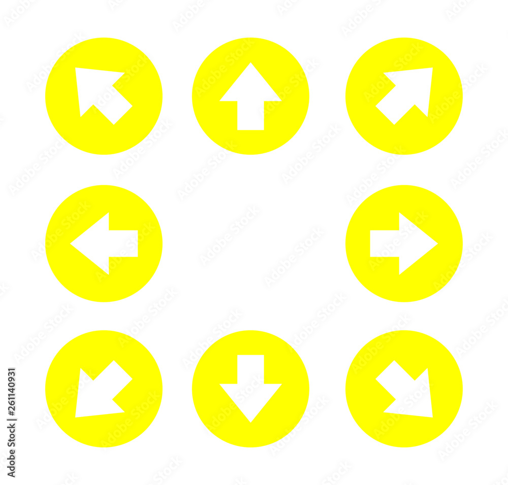 White arrows icons set Isolated on White background. vector illustration. White arrows icons set Isolated on White background. vector illustration.