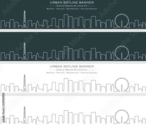 Singapore Single Line Skyline Banner
