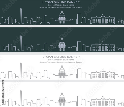 Washington Single Line Skyline Banner
