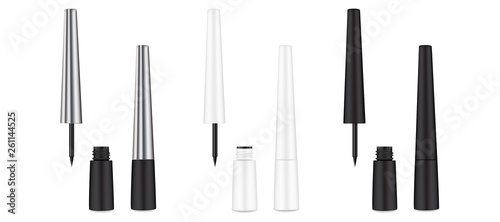 Eyeliner. Liquid 3d liner. Cosmetics template. Female cosmetic tube.