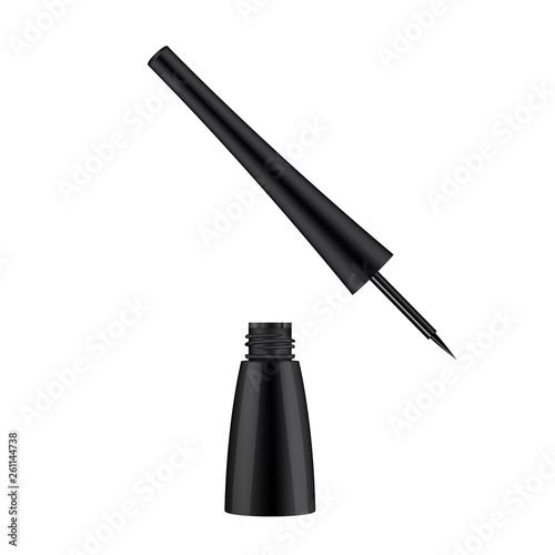 Realistic 3d eyeliner advertising template. Cosmetics.