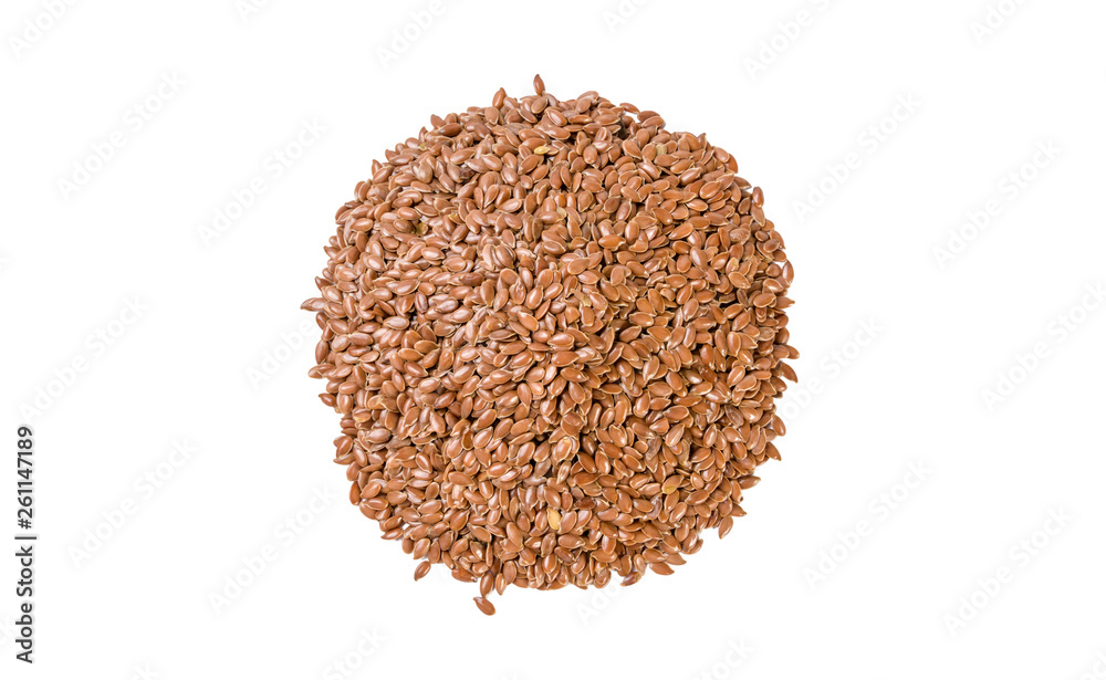 flax seed heap isolated on white background. nutrition. bio. natural food ingredient.top view. flax seed heap isolated on white background. nutrition. bio. natural food ingredient.top view.