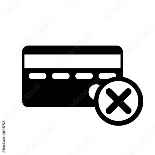 Credit Card Rejected Icon Vector