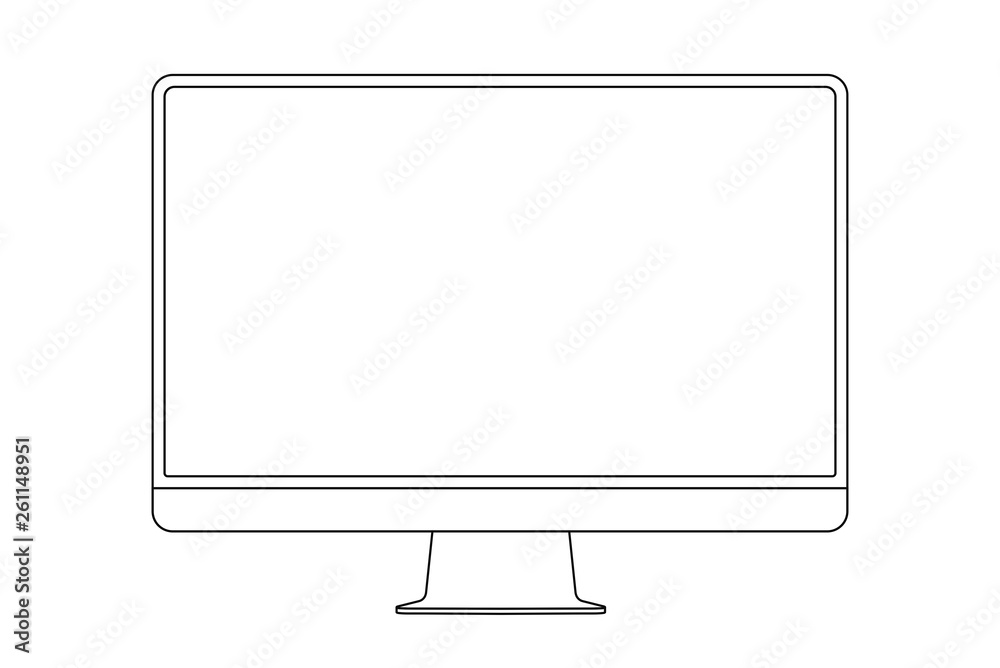 Monitor line icon. Display outline stroke vector illustration. Monitor line icon. Display outline stroke vector illustration.