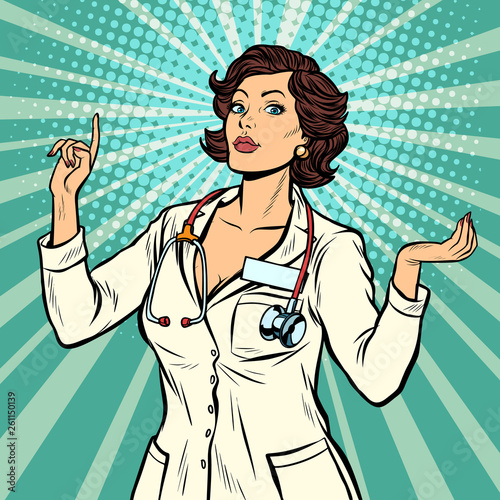 woman doctor presentation gesture