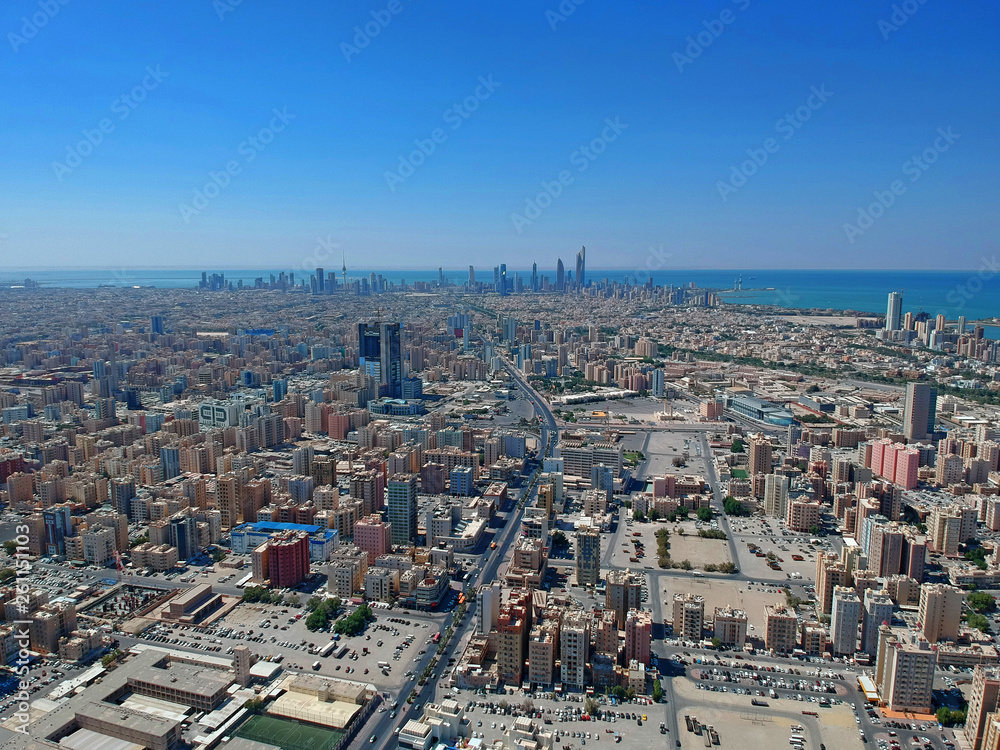 Fototapeta premium One Hundred Floors Above Kuwait - Aerial Cityscape
