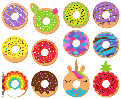 Vector Collection of Fun and Cute Donuts