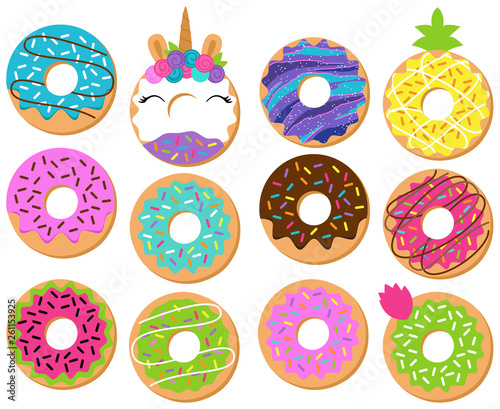 Vector Collection of Fun and Cute Donuts