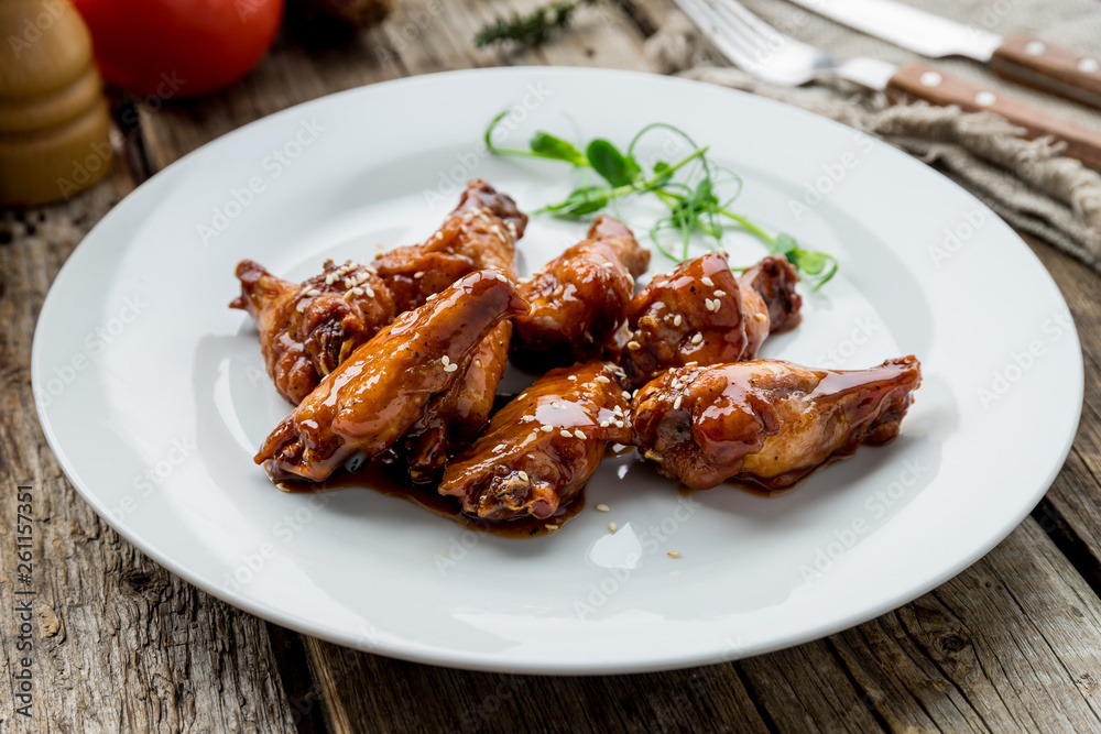 chicken wings in barbecue sauce chicken wings in barbecue sauce