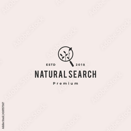 organic seo sprout leaf search logo vector icon illustration