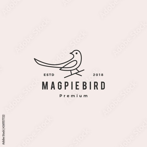 magpie bird logo vector icon illustration
