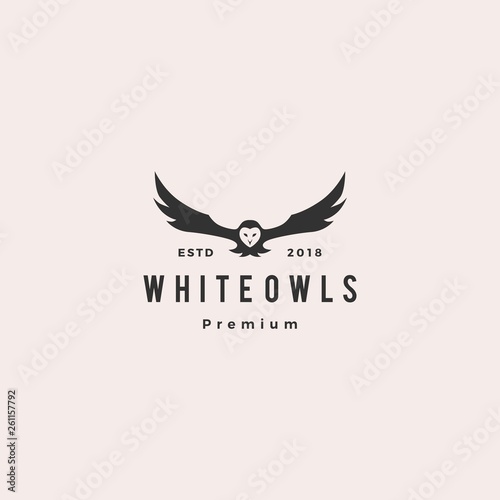 white owl logo vector icon illustration