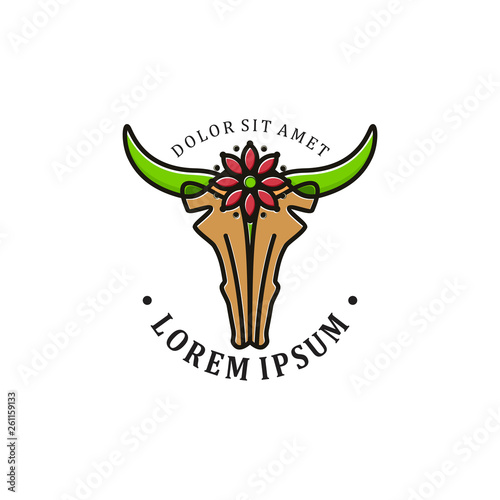 Cow Girl logo line art design