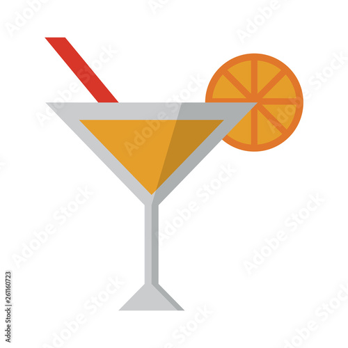 summer cocktail with orange ans straw cup