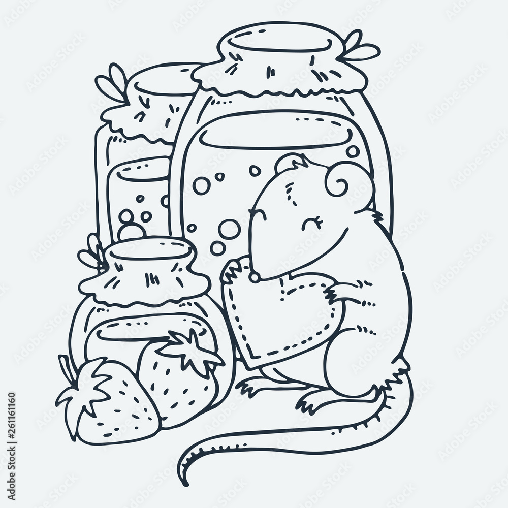 Cute little animal. Cartoon hand drawn vector illustration. Cute little animal. Cartoon hand drawn vector illustration.