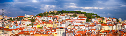 Old City of Lisbon - Alfama with Sao George Castle on The Hill