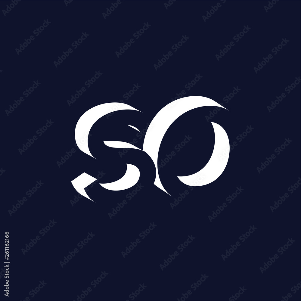 SO Initial Letter logo in negative space vector template SO Initial Letter logo in negative space vector template