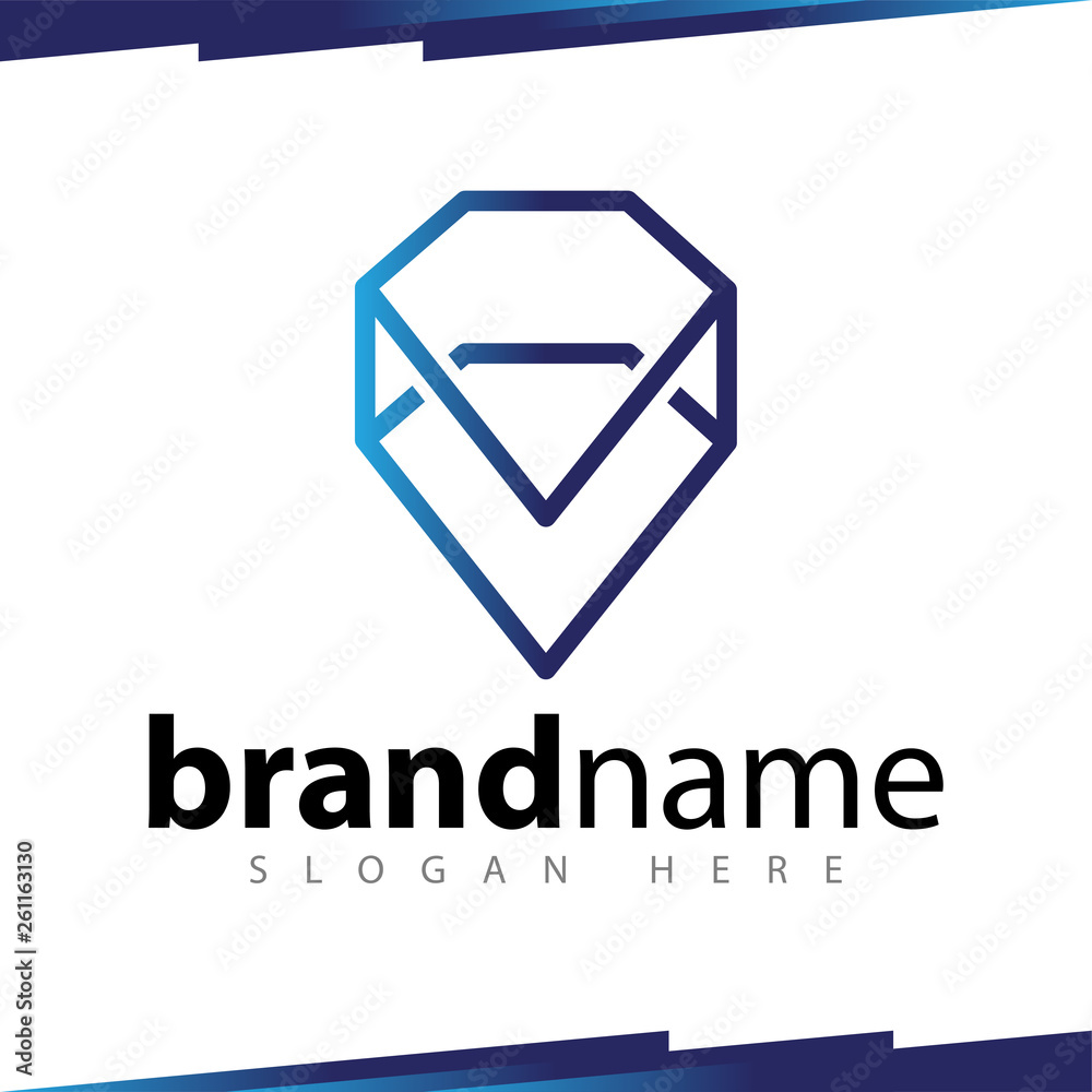 Diamond Line Logo Vector Template Diamond Line Logo Vector Template