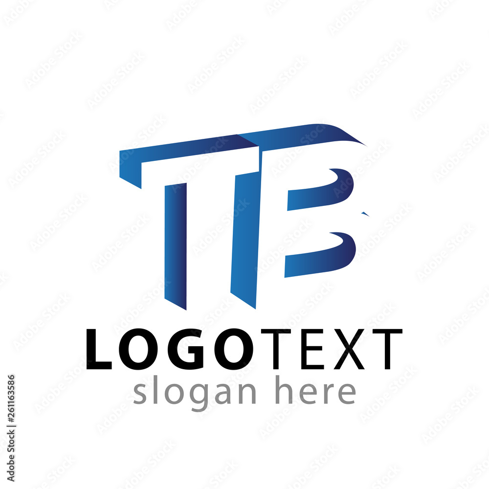 TB Initial Letter logo in negative space vector template