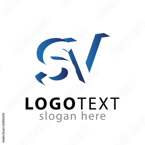 S V Initial Letter logo in negative space vector template Free Download S V Initial Letter logo in negative space vector template - GFXLoad