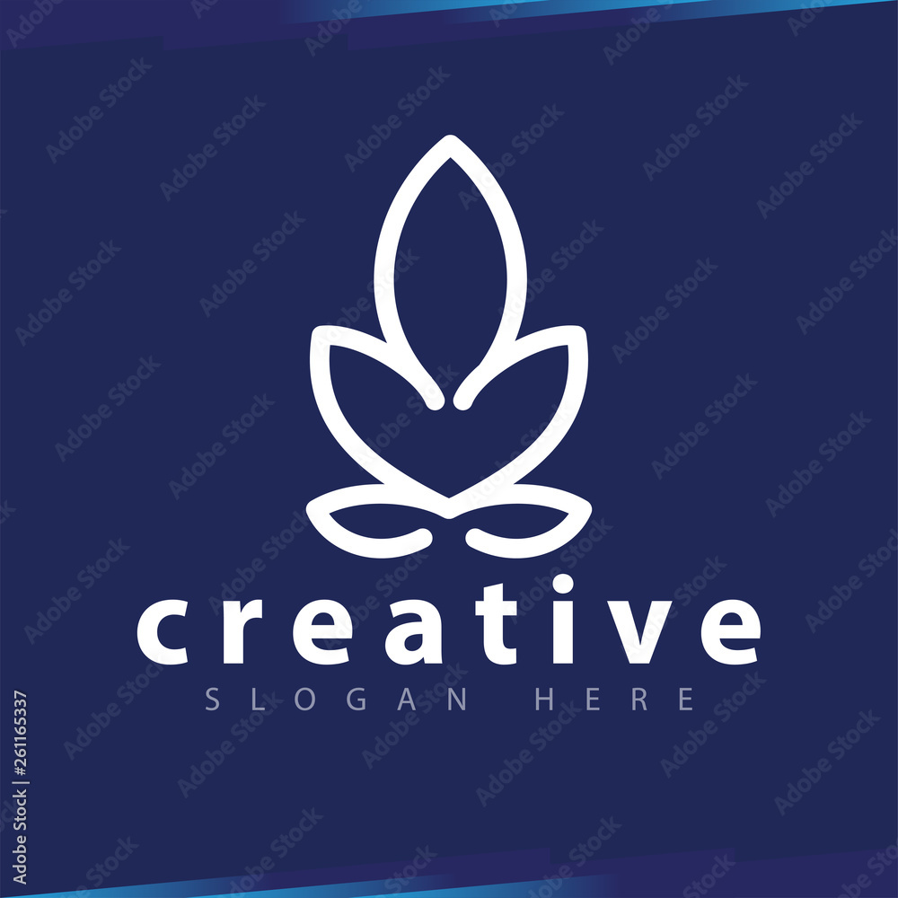 Leaf Spa line art logo template Leaf Spa line art logo template