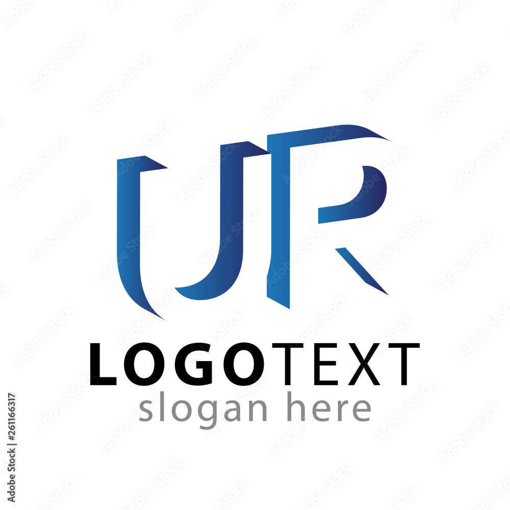 UR Initial Letter logo in negative space vector template UR Initial Letter logo in negative space vector template