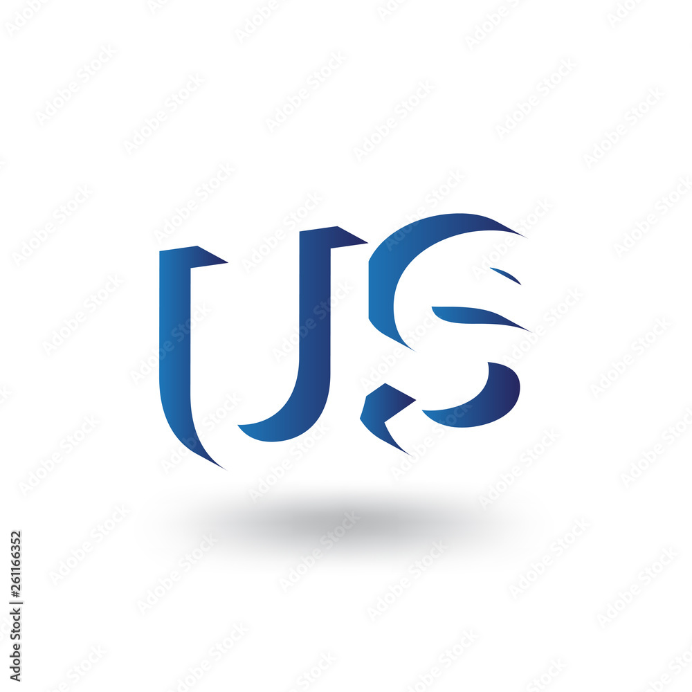US Initial Letter logo in negative space vector template US Initial Letter logo in negative space vector template