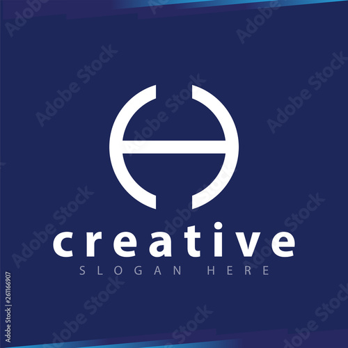 H Letter Circle Logo template
