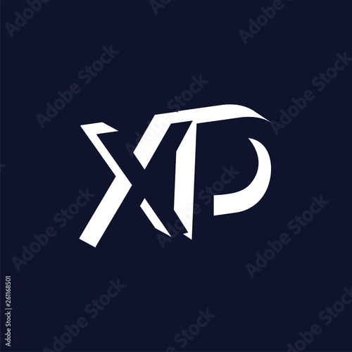 X D Initial Letter logo in negative space vector template photo